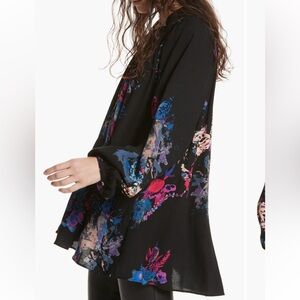 Free People Meadow Lark Blouse in Black